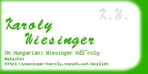 karoly wiesinger business card